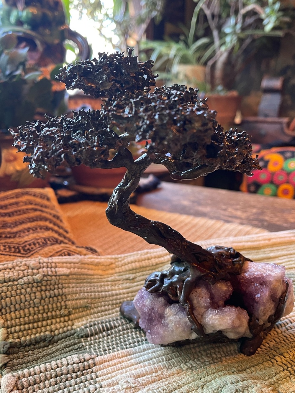 1970s Richard Bell Smith Freeform Amethyst bronze Bonsai
